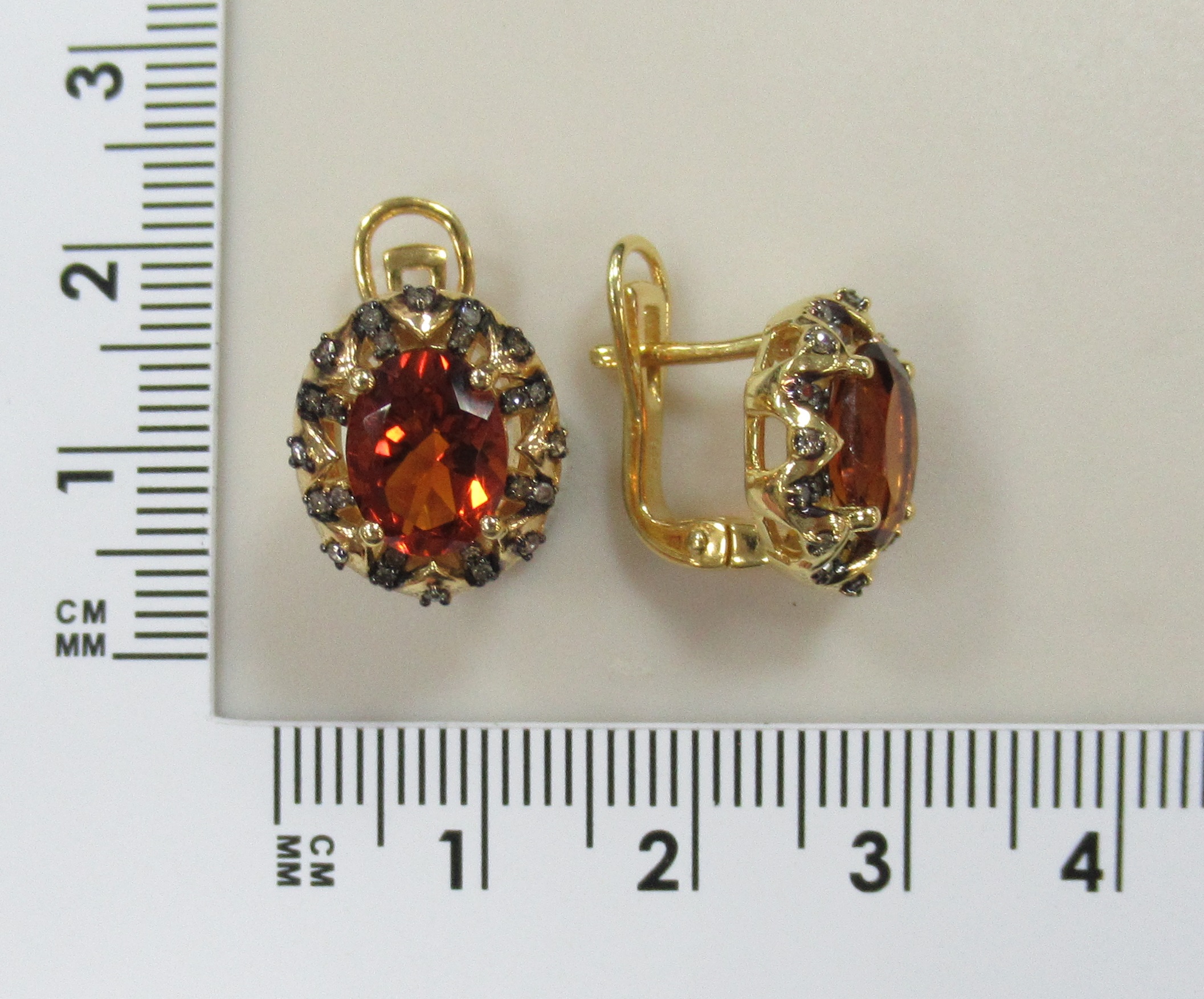 Серебряные серьги с цитринами Мадейра